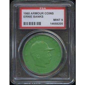 1960 Armour Coin Ernie Banks Green PSA 9 (MINT) *8205