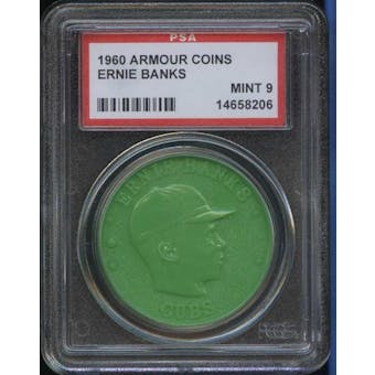 1960 Armour Coin Ernie Banks Green PSA 9 (MINT) *8206