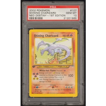 Pokemon Neo Destiny 1st Edition Single Shining Charizard 107/105 - PSA 10