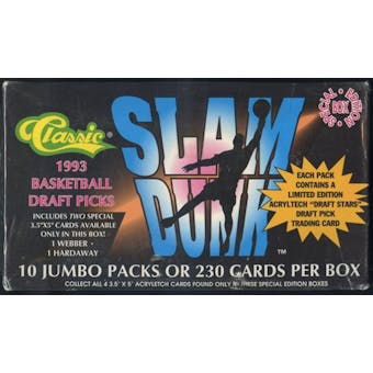 1993 Classic Slam Dunk Draft Picks Basketball Jumbo Box