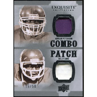 2010 Upper Deck Exquisite Collection Patch Combos #AB Billy Sims Adrian Peterson /50
