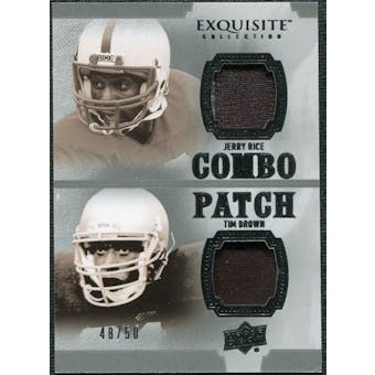 2010 Upper Deck Exquisite Collection Patch Combos #RB Tim Brown Jerry Rice /50
