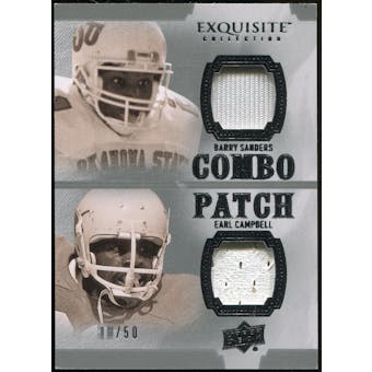2010 Upper Deck Exquisite Collection Patch Combos #SC Earl Campbell Barry Sanders /50