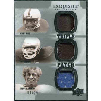 2010 Upper Deck Exquisite Collection Patch Trios #BRL Tim Brown Steve Largent Jerry Rice /25