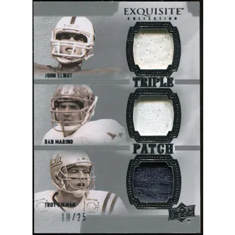 2010 Upper Deck Exquisite Collection Patch Trios #EMA Troy Aikman John Elway Dan Marino /25