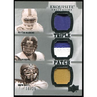 2010 Upper Deck Exquisite Collection Patch Trios #MMB Drew Brees Peyton Manning Eli Manning 16/25
