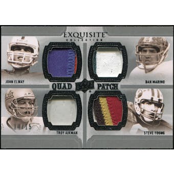 2010 Upper Deck Exquisite Collection Patch Quads #AEYM Troy Aikman Dan Marino John Elway Steve Young 14/15