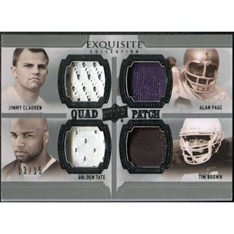 2010 Upper Deck Exquisite Collection Patch Quads #CPTB Jimmy Clausen/Golden Tate Tim Brown Alan Page /15