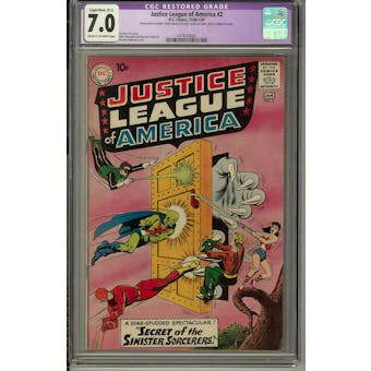 Justice League of America #2 CGC 7.0 Slight/Moderate (B-2) Restoration (C-OW) *1479104005*