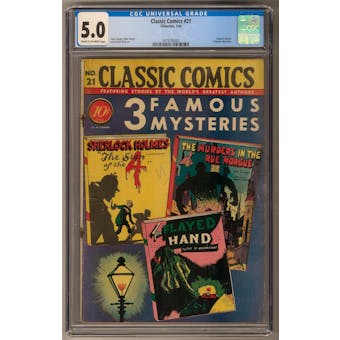 Classic Comics #21 CGC 5.0 (C-OW) *1479106002*