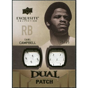 2010 Upper Deck Exquisite Collection Single Player Dual Patch #EDPEC Earl Campbell /25