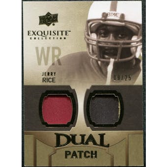 2010 Upper Deck Exquisite Collection Single Player Dual Patch #EDPJR Jerry Rice 9/25