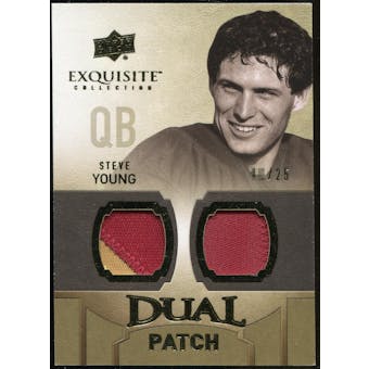 2010 Upper Deck Exquisite Collection Single Player Dual Patch #EDPSY Steve Young /25