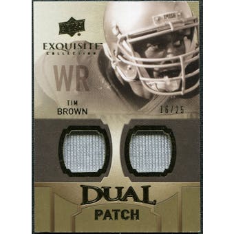2010 Upper Deck Exquisite Collection Single Player Dual Patch #EDPTB Tim Brown /25