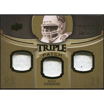 2010 Upper Deck Exquisite Collection Single Player Triple Patch #ETPBS Barry Sanders /75