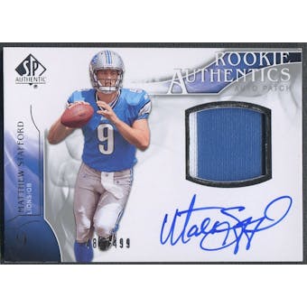 2009 SP Authentic #403 Matthew Stafford Rookie Patch Auto #482/499