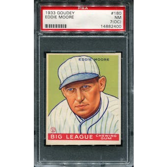 1933 Goudey Baseball #180 Eddie Moore PSA 7 (NM) (OC) *2400