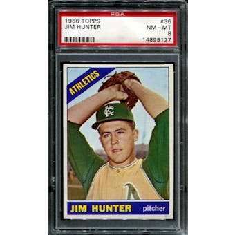 1965 Topps Baseball #36 Jim Catfish Hunter PSA 8 (NM-MT) *8127