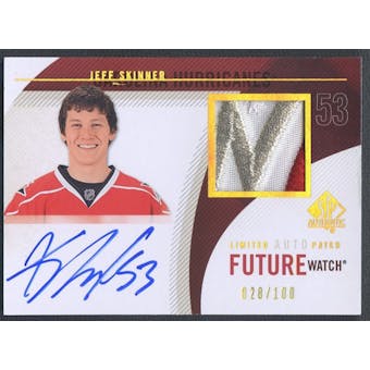 2010/11 SP Authentic #295 Jeff Skinner Limited Rookie Patch Auto #028/100