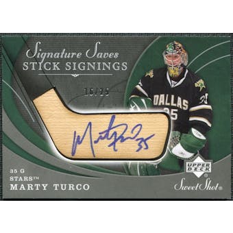 2007/08 Upper Deck Sweet Shot Signature Saves Stick Signings #SSSMT Marty Turco Autograph /25