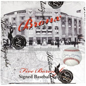 2014 Historic Autograph Five Boroughs Signed Baseball Edition Hobby Box