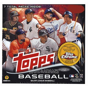 2014 Topps Chrome Update Baseball MEGA Box (5 Packs Topps Update/2 Packs Topps Chrome Update)