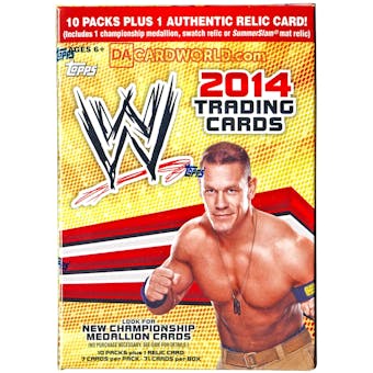 2014 Topps WWE Wrestling 10-Pack Box (PLUS One Relic Card!)