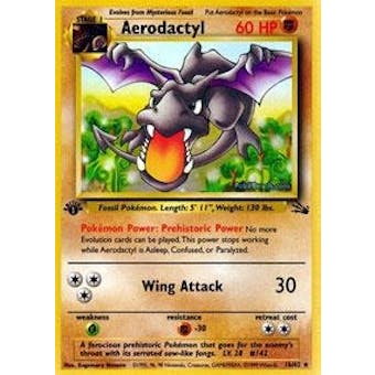 Pokemon Fossil 1st Edition Single Aerodactyl 1/62 - LIGHT PLAY