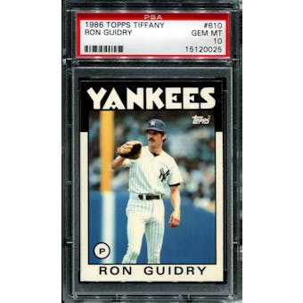 1986 Topps Tiffany Baseball #610 Ron Guidry PSA 10 (GEM MT) *0025
