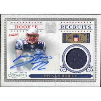2011 Panini Timeless Treasures Rookie Recruits Materials Autographs #8 Stevan Ridley /50
