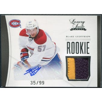 2011/12 Panini Luxury Suite #43 Blake Geoffrion RC Jersey Autograph 35/99