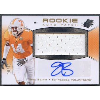 2010 SPx #116 Eric Berry Silver Rookie Patch Auto #10/10