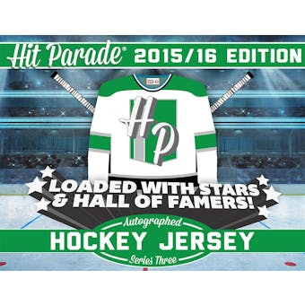 2015/16 Hit Parade Autographed Hockey Jersey Hobby Box Series 3 - Sidney Crosby & Selanne Signed Jersey