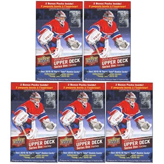2015/16 Upper Deck Series 1 Hockey 12-Pack Box (Lot of 5)