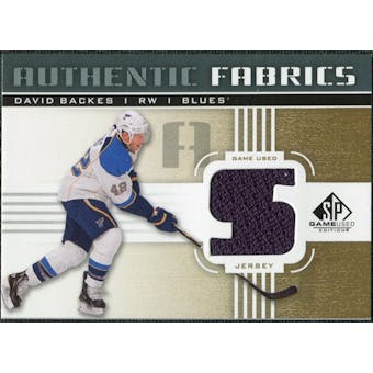 2011/12 Upper Deck SP Game Used Authentic Fabrics Gold #AFBK3 David Backes S C