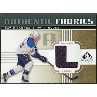 2011/12 Upper Deck SP Game Used Authentic Fabrics Gold #AFBK2 David Backes L C
