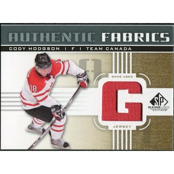 2011/12 Upper Deck SP Game Used Authentic Fabrics Gold #AFCH2 Cody Hodgson G D