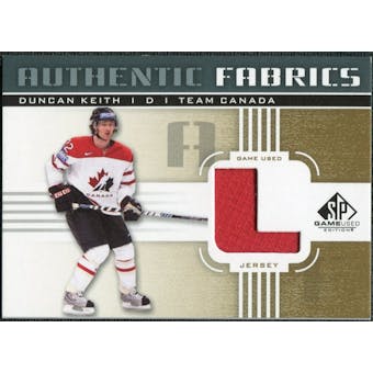 2011/12 Upper Deck SP Game Used Authentic Fabrics Gold #AFDK3 Duncan Keith L C
