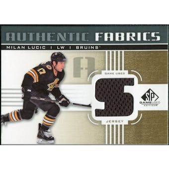 2011/12 Upper Deck SP Game Used Authentic Fabrics Gold #AFLU3 Milan Lucic S D