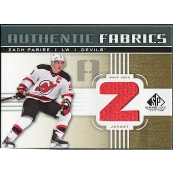 2011/12 Upper Deck SP Game Used Authentic Fabrics Gold #AFZP4 Zach Parise Z C