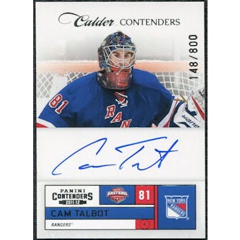 2011/12 Panini Contenders #234 Cam Talbot RC Autograph /800