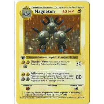 Pokemon Base Set 1 Single 1st Edition Magneton 9/102