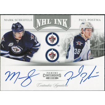 2011/12 Panini Contenders NHL Ink Duals #11 Mark Scheifele/Paul Postma Autograph