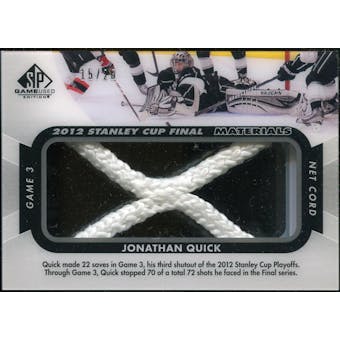 2012/13 Upper Deck SP Game Used Stanley Cup Finals Materials Net Cord #G3JQ Jonathan Quick 15/25