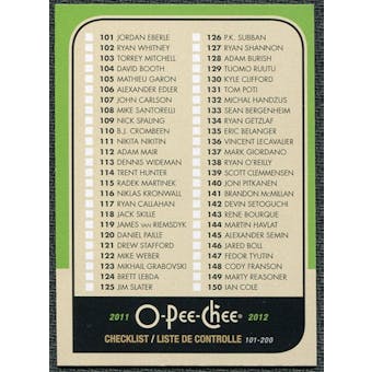 2011/12 Upper Deck O-Pee-Chee Retro #497 Checklist