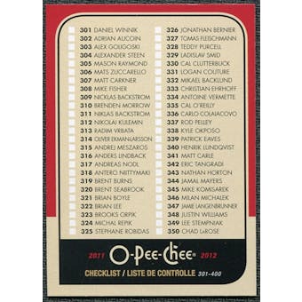 2011/12 Upper Deck O-Pee-Chee Retro #499 Checklist