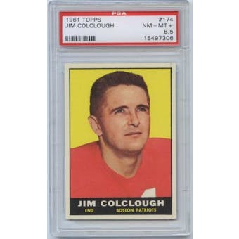 1961 Topps Football #174 Jim Colclough PSA 8.5 (NM-MT+) *7306