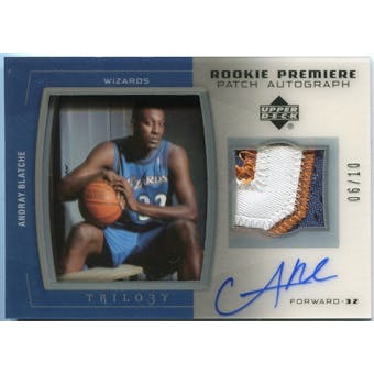 2005/06 Upper Deck Trilogy Rookie Premiere Patches Autographs #AB Andray Blatche 6/10