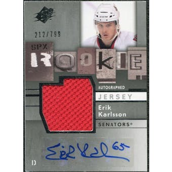 2009/10 Upper Deck SPx #165 Erik Karlsson RC Jersey Autograph /799
