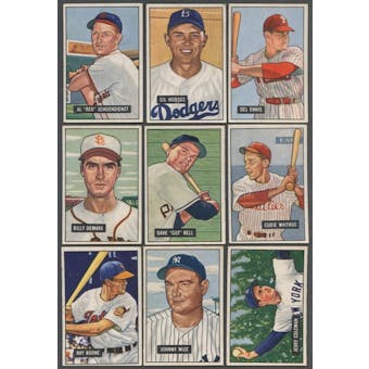 1951 Bowman Baseball Lot of 43 Cards (36 Different) VG